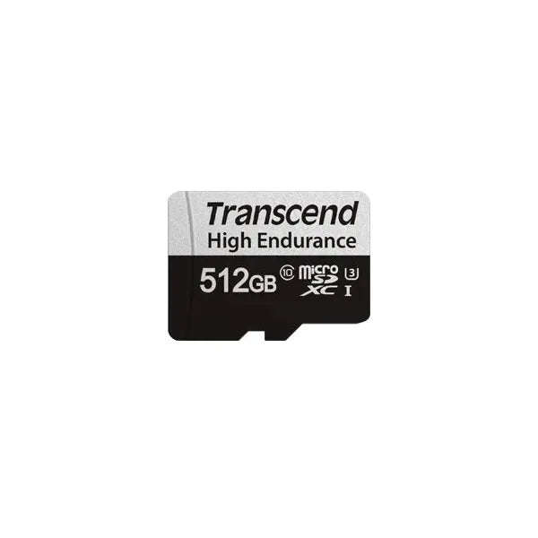 TRANSCEND 350V 512GB HIGH ENDURANCE MICRO SD UHS-I  U3 CLASS10 - READ 100 MB/S - WRITE 45MB/S - W...