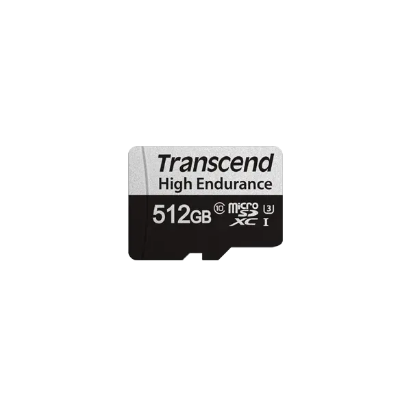 TRANSCEND 350V 512GB HIGH ENDURANCE MICRO SD UHS-I  U3 CLASS10 - READ 100 MB/S - WRITE 45MB/S - W...
