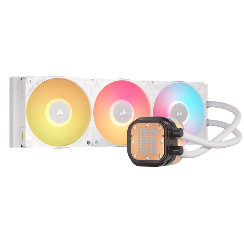Corsair iCUE LINK TITAN 240 RX LCD Liquid CPU Cooler - White  RX120 RGB Fans  Fits Intel® ...