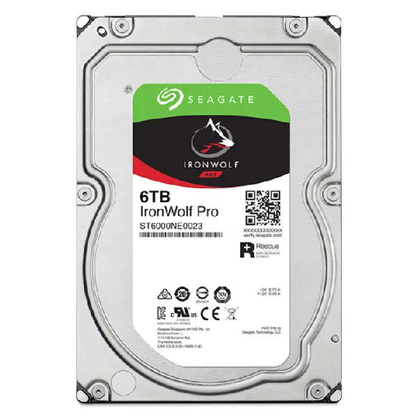 Seagate Ironwolf Pro ST6000NT001 6TB 3.5'' HDD NAS Drives 7200 RPM; SATA 6GB/s Interface; 256MB C...