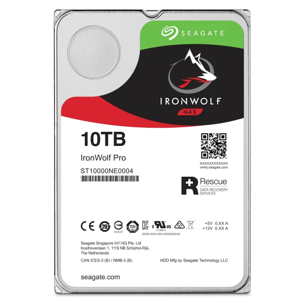 Seagate Ironwolf Pro ST10000NT001 10TB 3.5'' HDD NAS Drives 7200 RPM; SATA 6GB/s Interface; 256MB...