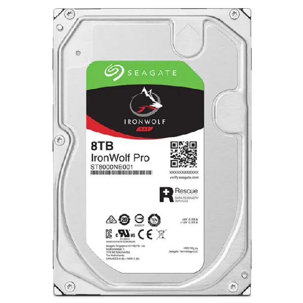 Seagate Ironwolf Pro ST8000NT001 8TB 3.5'' HDD NAS Drives 7200 RPM; SATA 6GB/s Interface; 256MB C...