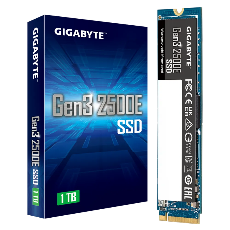 Gigabyte NVMe SSD 1TB - PCIe3 - Read 2400 MB/s; Write 1800MB/s - 240TBW or 3  years warranty