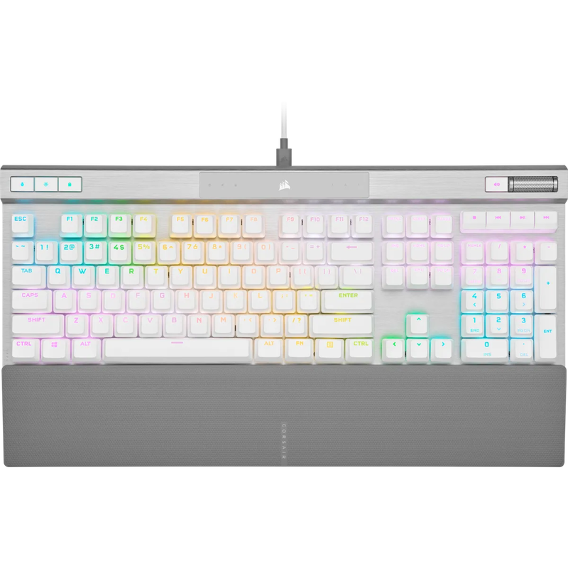 Corsair K70 PRO RGB Optical-Mechanical Gaming Keyboard - Corsair OPX switches - White