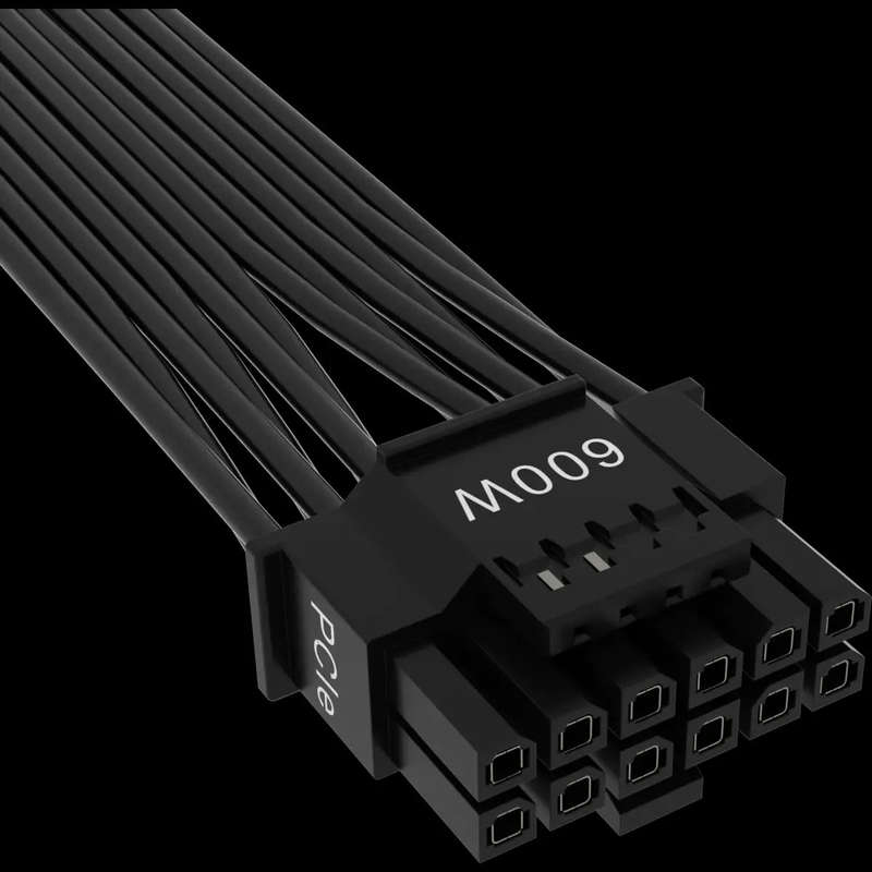 Corsair Premium Individually Sleeved 12+4pin PCIe Gen 5 12VHPWR 600W cable; Type 4; Black.