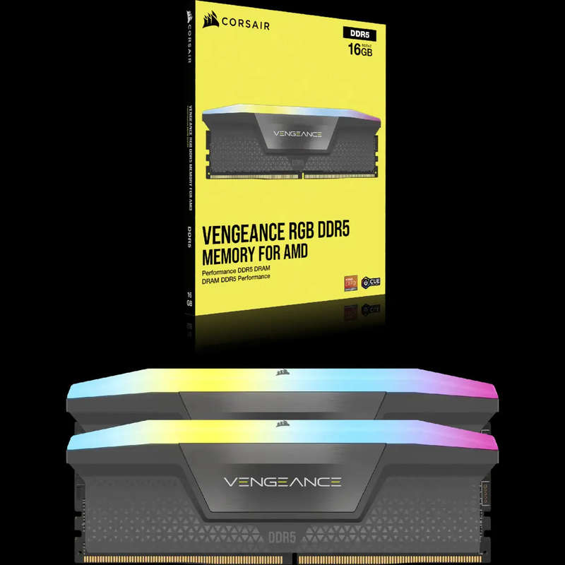 Corsair VENGEANCE RGB DDR5 32GB (2 x 16GB) DDR5 5200 CL40-40-40-77 1.25V Intel XMP & AMD EXPO - G...
