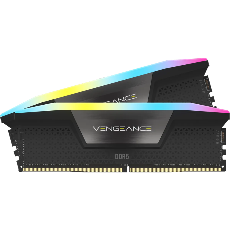 Corsair VENGEANCE® RGB 96GB (2 x 48GB) DDR5 DRAM 5600MHz C40 Memory Kit; 40-40-40-77; 1.25V Inte...