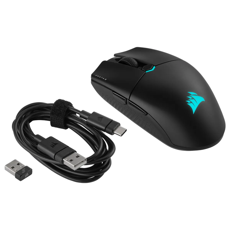 Corsair KATAR ELITE Wireless Ultra-Light Gaming Mouse; 26000 DPI; Black.