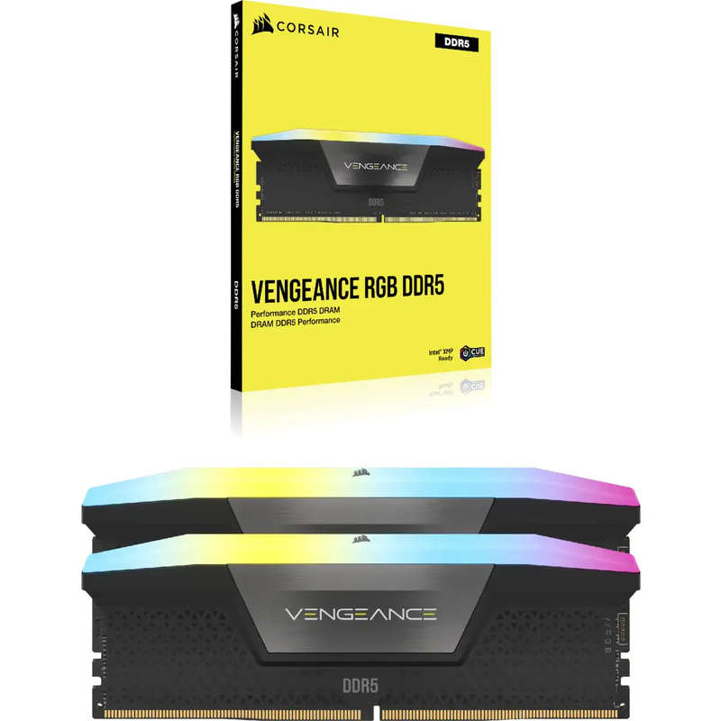 Corsair VENGEANCE RGB DDR5 64GB (2 x 32GB) DDR5 6000 CL40-40-40-77 1.35V Intel XMP & AMD EXPO - GREY
