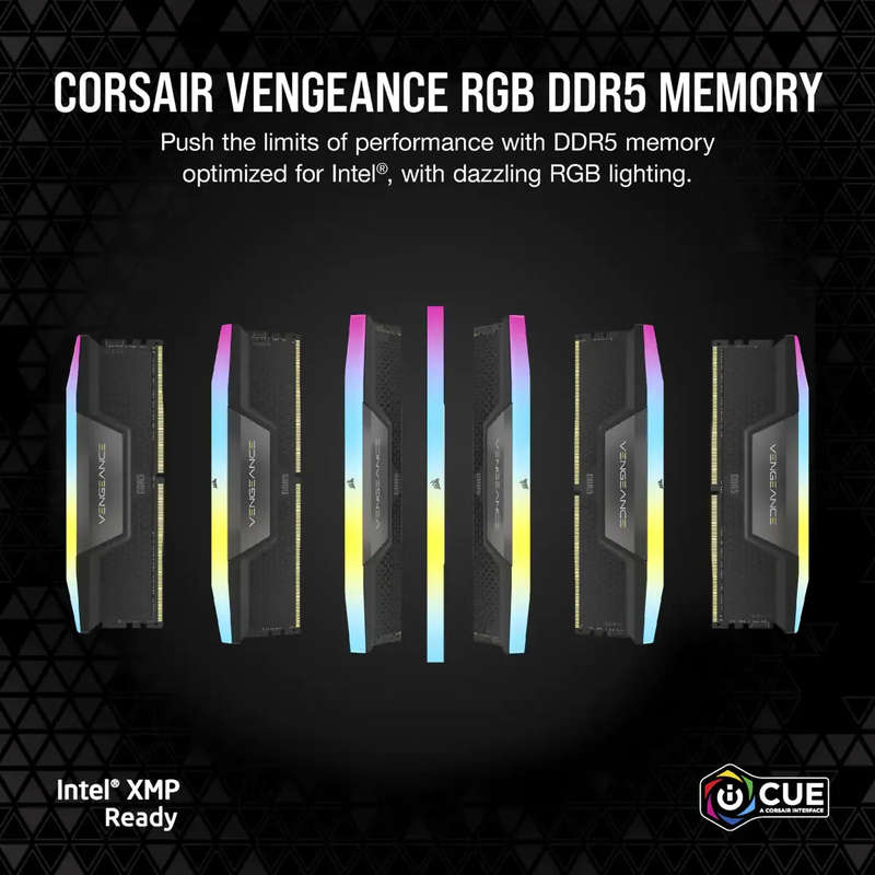 Corsair VENGEANCE RGB DDR5 64GB (2 x 32GB) DDR5 6000 CL40-40-40-77 1.35V Intel XMP & AMD EXPO - GREY