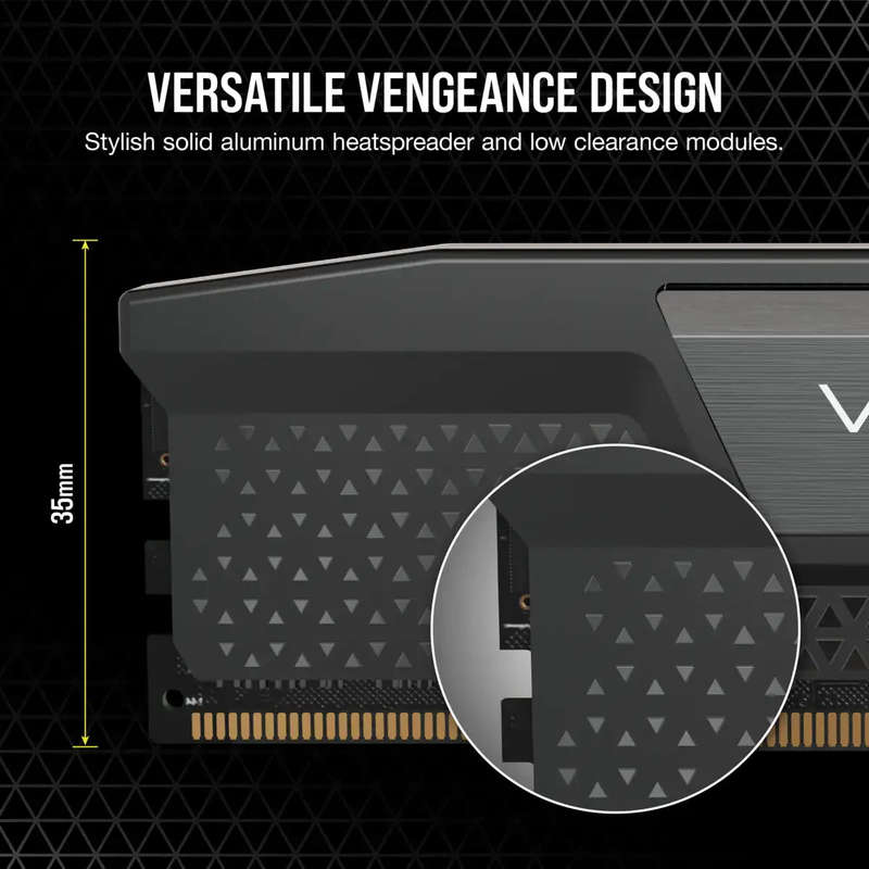 Corsair VENGEANCE DDR5 32GB (2 x 16GB) DDR5 7200 CL34-44-44-96 1.45V Intel XMP - BLACK