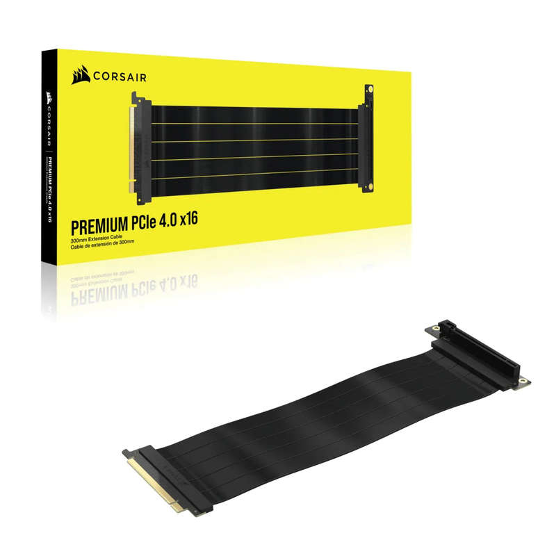 Corsair Premium PCIe 4.0 x16 Extension Cable; 300mm