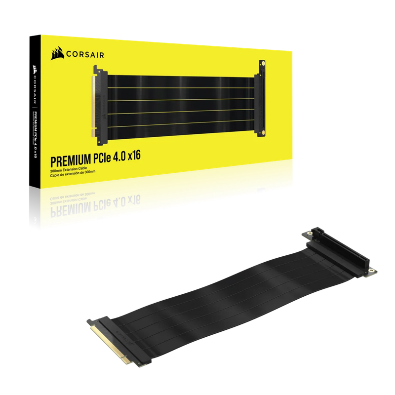 Corsair Premium PCIe 4.0 x16 Extension Cable; 300mm