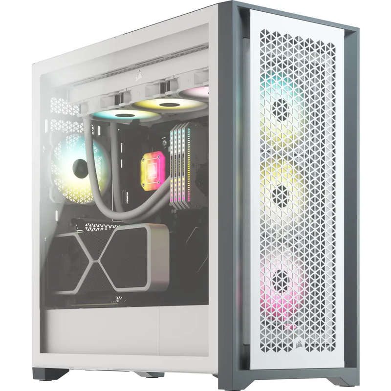5000D RGB Airflow White Tempered Glass Mid Tower; 2x 3.5'' |  4x 2.5'' Drive Bays; Up to 360mm Ra...