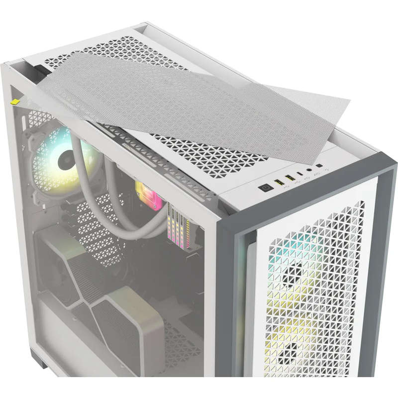 5000D RGB Airflow White Tempered Glass Mid Tower; 2x 3.5'' |  4x 2.5'' Drive Bays; Up to 360mm Ra...
