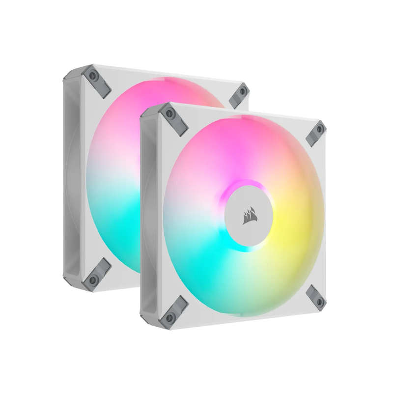 CORSAIR AF ELITE Series; AF140 RGB ELITE WHITE; 140mm Fluid Dynamic RGB Fan with AirGuide; Dual P...