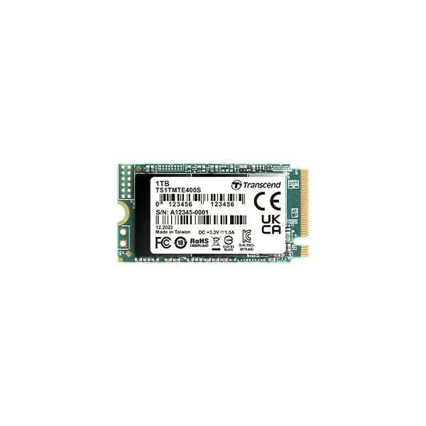 Transcend 1TB MTE400S PCI-E GEN 3x4 M.2 2242 SSD 3D NAND - 2000 MB/s Read 1700 MB/s Write - 400 TBW