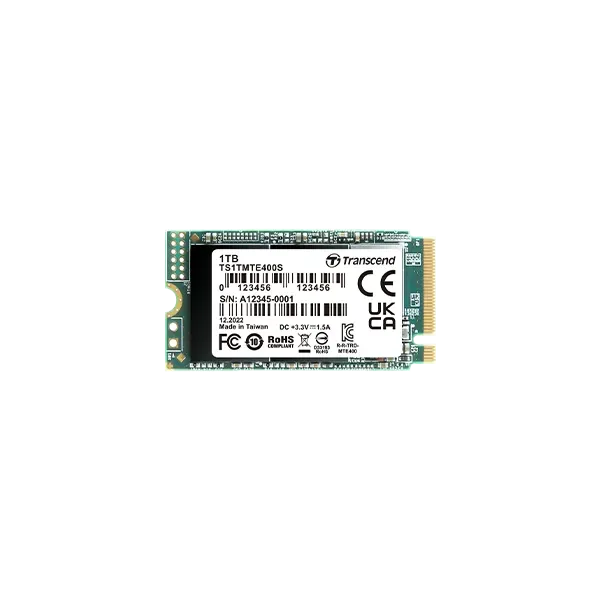 Transcend 1TB MTE400S PCI-E GEN 3x4 M.2 2242 SSD 3D NAND - 2000 MB/s Read 1700 MB/s Write - 400 TBW