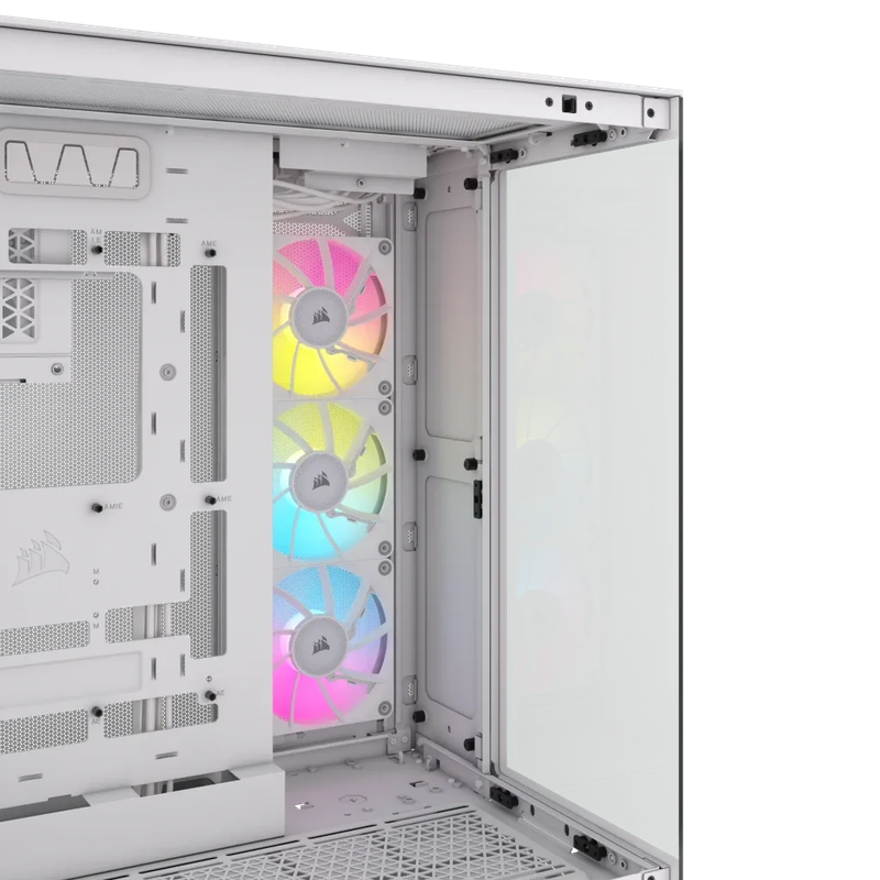 6500X RGB Mid-Tower White Dual Chamber PC Case; 2x 3.5'' |  2x 2.5'' Drive Bays; 360mm Radiator c...
