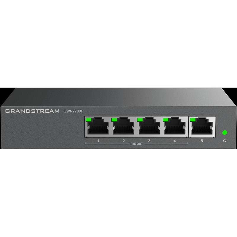 Grandstream Enterprise 5 port Unmanaged GbE PoE Switch - 60W | GWN7700P