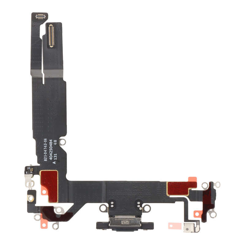 Charging Port Flex Cable with Charging Port Module for iPhone 16 Black Ori R