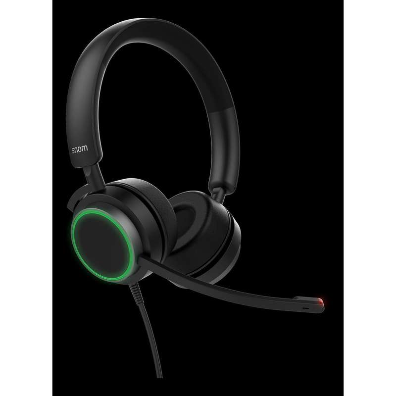 Snom A330D Binaural Over-Ear Headset, Passive Noise Cancellation, VoIP Phone Headset, USB/3.5mm