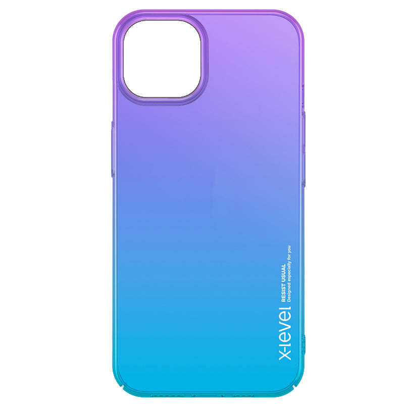 X-level Gradient Colorful Series PC Case for iPhone 15 Purple
