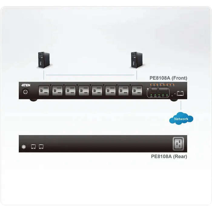 Aten 10A 8Outlet 1U Outlet-M.ed&Sw.ed eco PDU.