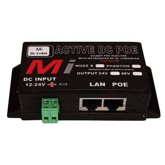 Micro Instruments Gb DC PoE Injector, 12V in 24V out, 30W Max