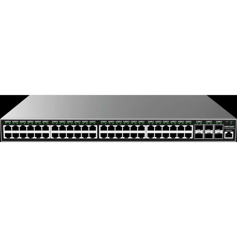 Grandstream Enterprise L2 48 port Managed GbE PoE+ Switch 400W | GWN7806P