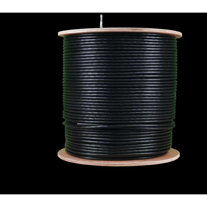 Acconet CAT6 Solid Copper 500m Roll UV protected Outdoor STP Cable Black | CAT6U-500-SC