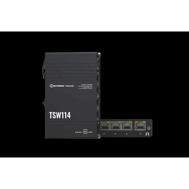 Teltonika Industrial 5 port Gigabit Switch, Supports auto MDI/MDIX crossover - Unmanaged (10Gbps)