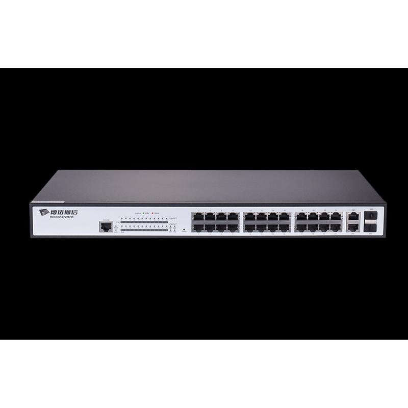 BDCOM 26-Port 10/100 POE switch (24 POE ports, 2 x 1000Mbps Combo ports)