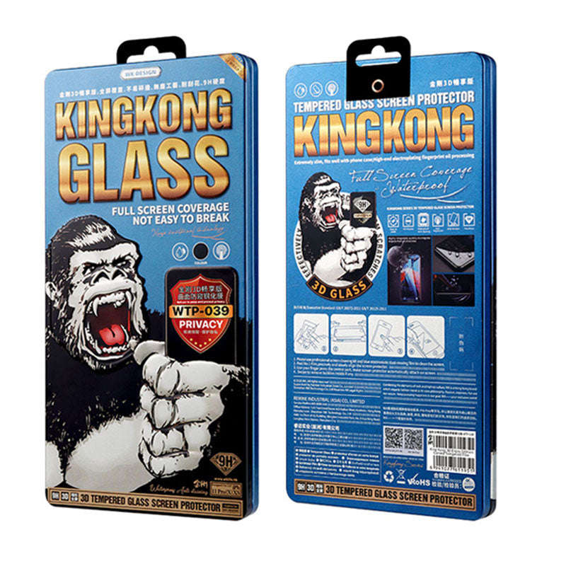 WEKOME WTP-039 KingKong Series Privacy 3D Tempered Glass Screen Protector for iPhone 15 Plus/16 P...