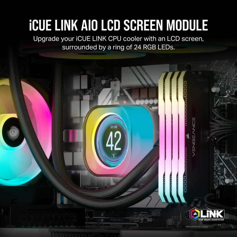Corsair iCUE LINK AIO LCD Screen Module; Black