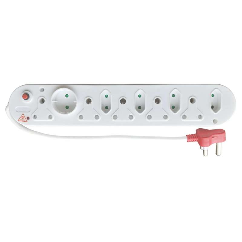 Acconet 10-Way Multiplug with 5x 16A SA and 4x 5A 2 Pin + 1 Round Socket | AC-MPLUG-SURGE-10