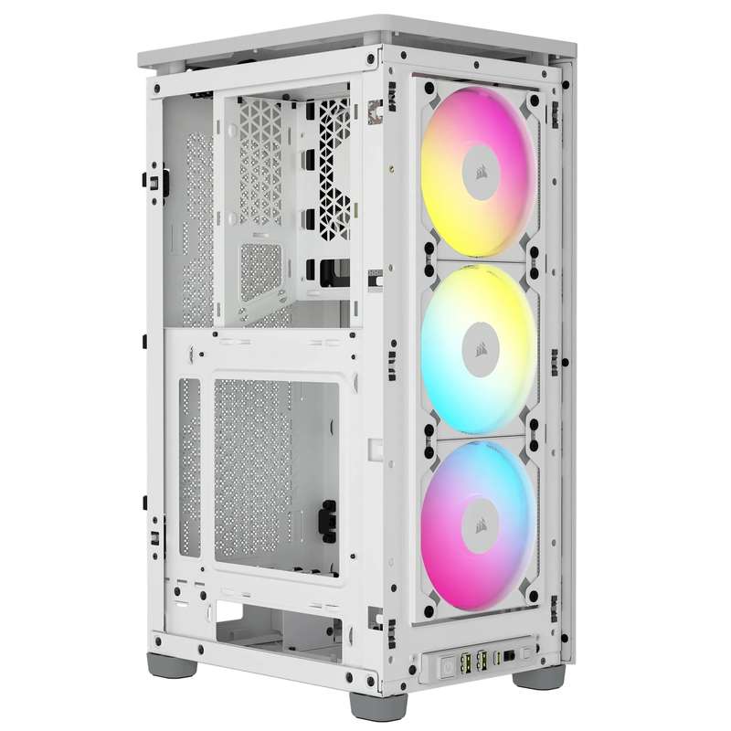 iCUE 2000D RGB AIRFLOW White Mini-ITX PC Case; 3x 2.5'' Drive Bays; Up to 360mm Radiator compatib...