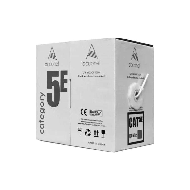 Acconet CAT5e Solid Copper 100m PullBox  Indoor UTP Cable Grey | CAT5-100-SC