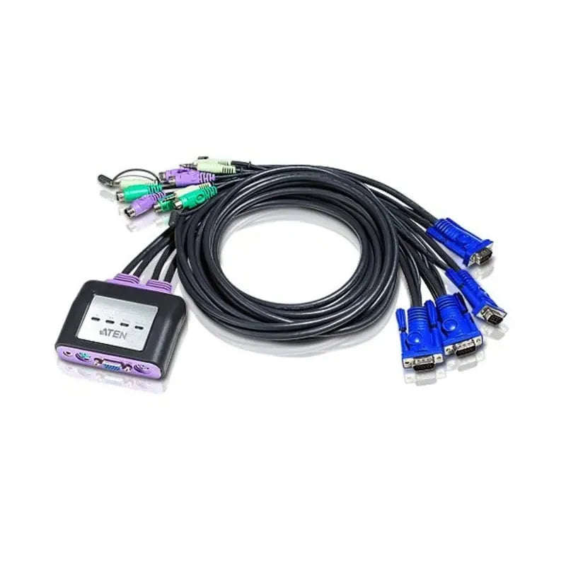 ATEN 4-Port PS2 VGA Cable-Built-in KVM with Audio support