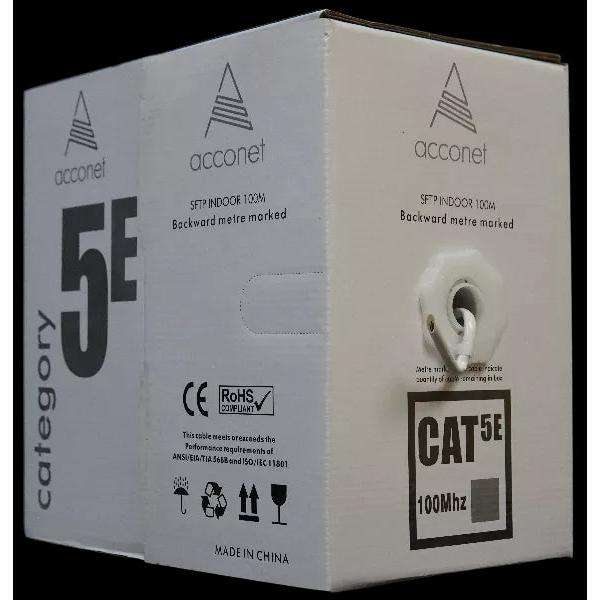 Acconet  CAT5e 100m PullBox CCA Indoor SF/UTP Cable Grey | CAT5-100-STP