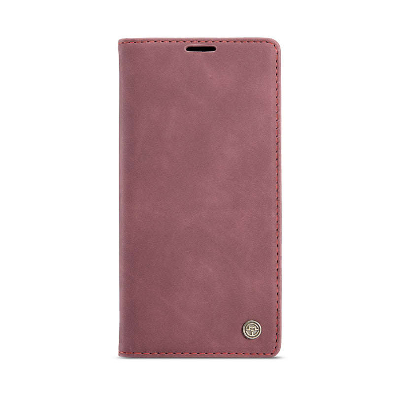 CaseMe-013 TPU Business Style Vintage Matte Horizontal Flap Leather Case for iPhone 12/12 Pro Red
