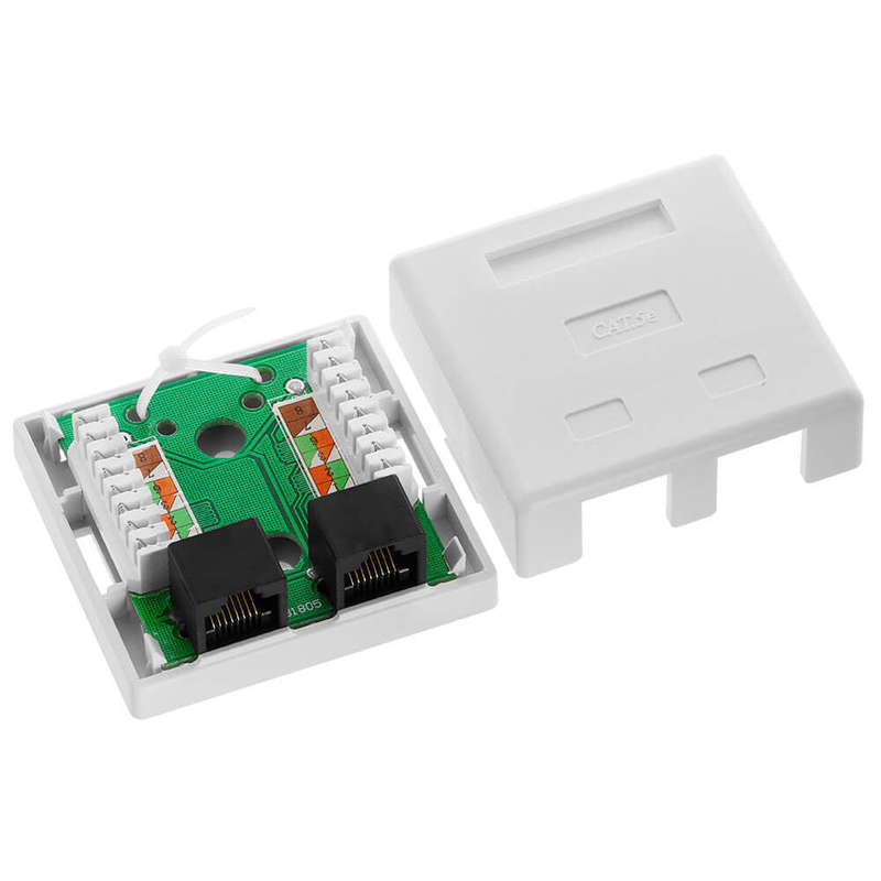 CAT5 Wall Box - Dual RJ45
