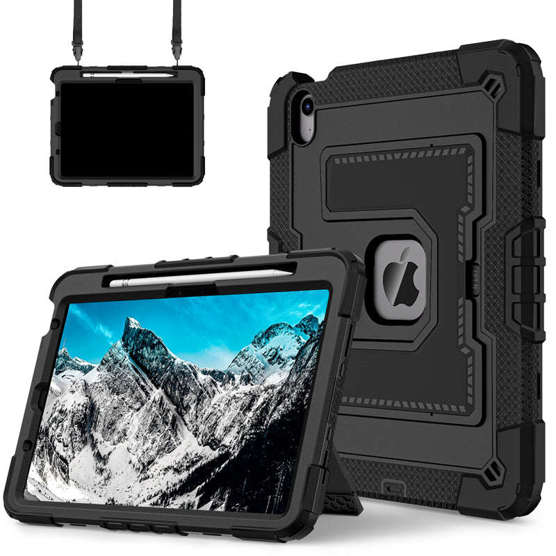 Dual Color Robot C5 Version Case with Pencil Holder & Strap for iPad Air 2020/Air 4/Air 2022/Air ...
