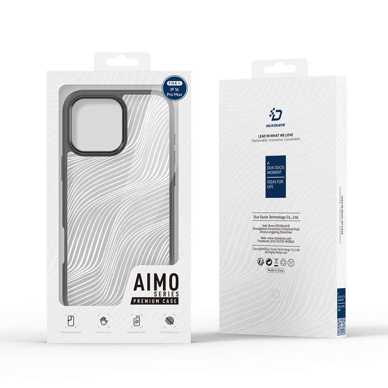 DUX DUCIS Aimo Series Matte Anti-drop TPU + PC Case for iPhone 16 Pro Max Black