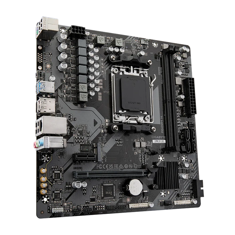 GIGABYTE AMD A620 Chipset for AMD AM5; 2x Dual DDR5; 1x M2; HDMI; DP; mATX.
