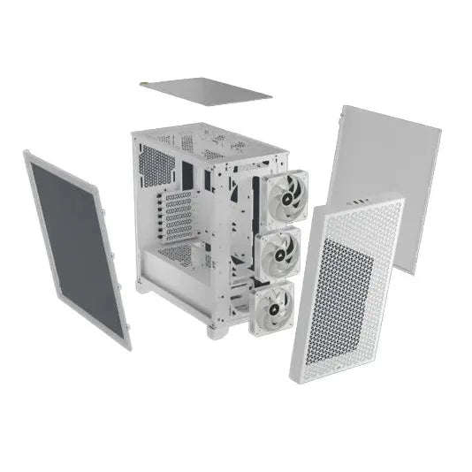 3000D RGB AIRFLOW White Mid-Tower PC Case; 2x 3.5'' |  2x 2.5'' Drive Bays; Up to 360mm Radiator ...
