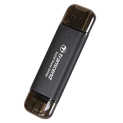 TRANSCEND 256 GB ESD310C USB3.2 TYPE A & C (USB 10Gbps) OTG COMPACT PORTABLE SSD  - Read 1050MB/s...