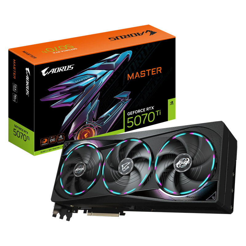 GIGABYTE nVidia GeForce RTX 5070Ti AORUS MASTER - 16GB GDDR7 HDMIx1/DPx3
