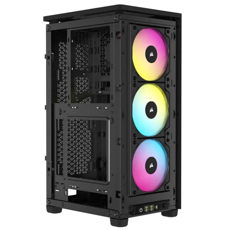 iCUE 2000D RGB AIRFLOW Black Mini-ITX PC Case; 3x 2.5'' Drive Bays; Up to 360mm Radiator compatib...