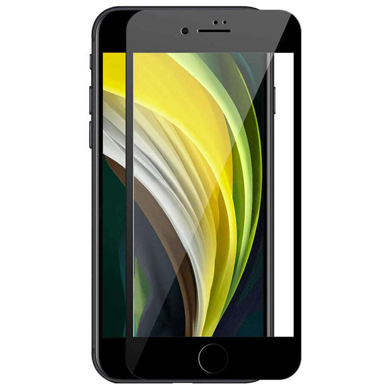 Silk Screen Full Screen Tempered Glass Screen Protector for iPhone SE 2020 Black
